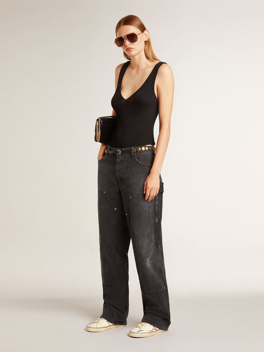 damen-super-star ltd mit perforiertem stern und fersenlasche aus metallic-leder
