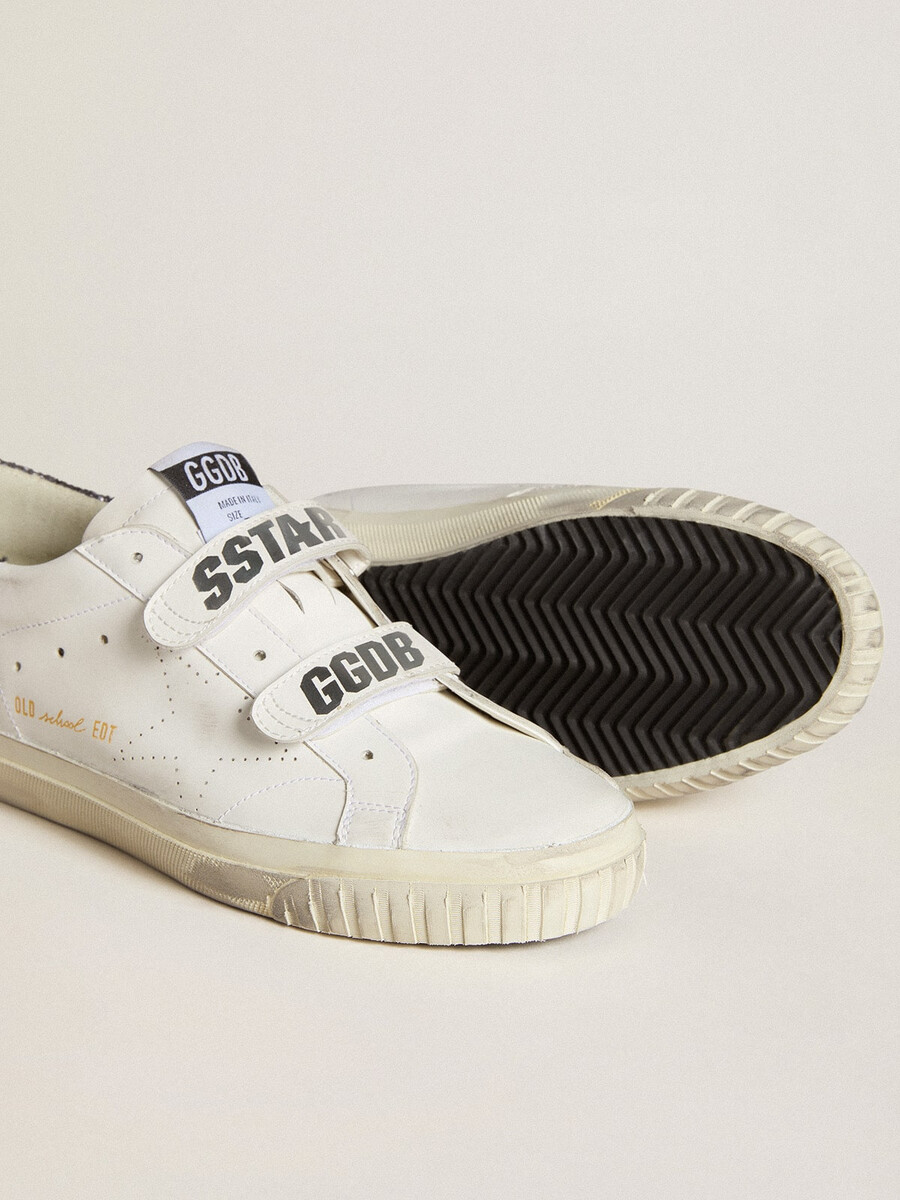 biobasierter old school-schuh mit perforiertem stern und glitzernder fersenlasche