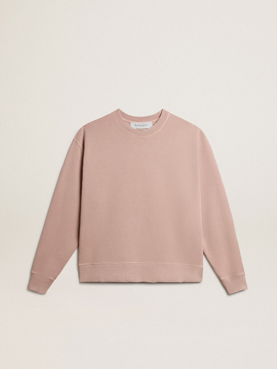 puderrosa sweatshirt mit umgekehrtem logo auf dem rücken – jersey capsule