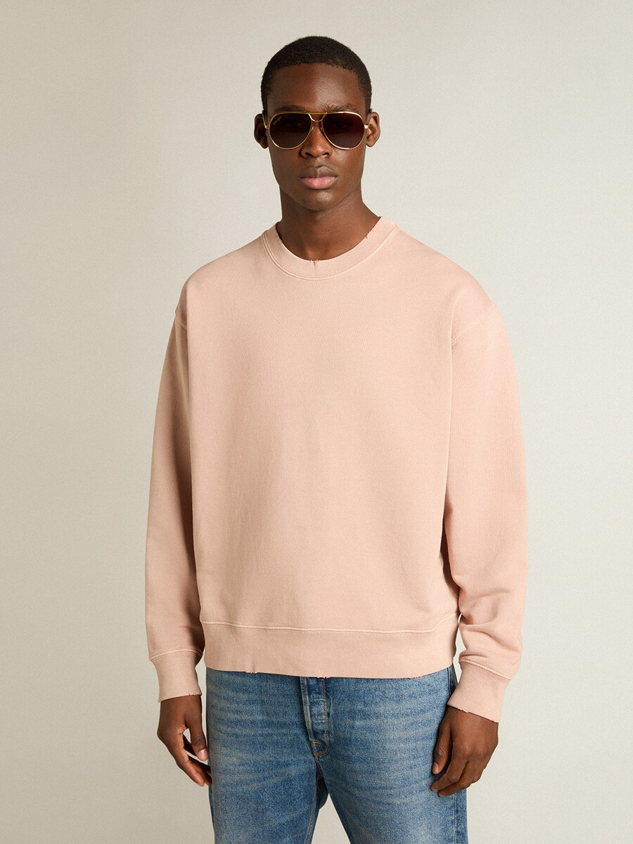 puderrosa sweatshirt mit umgekehrtem logo auf dem rücken – jersey capsule