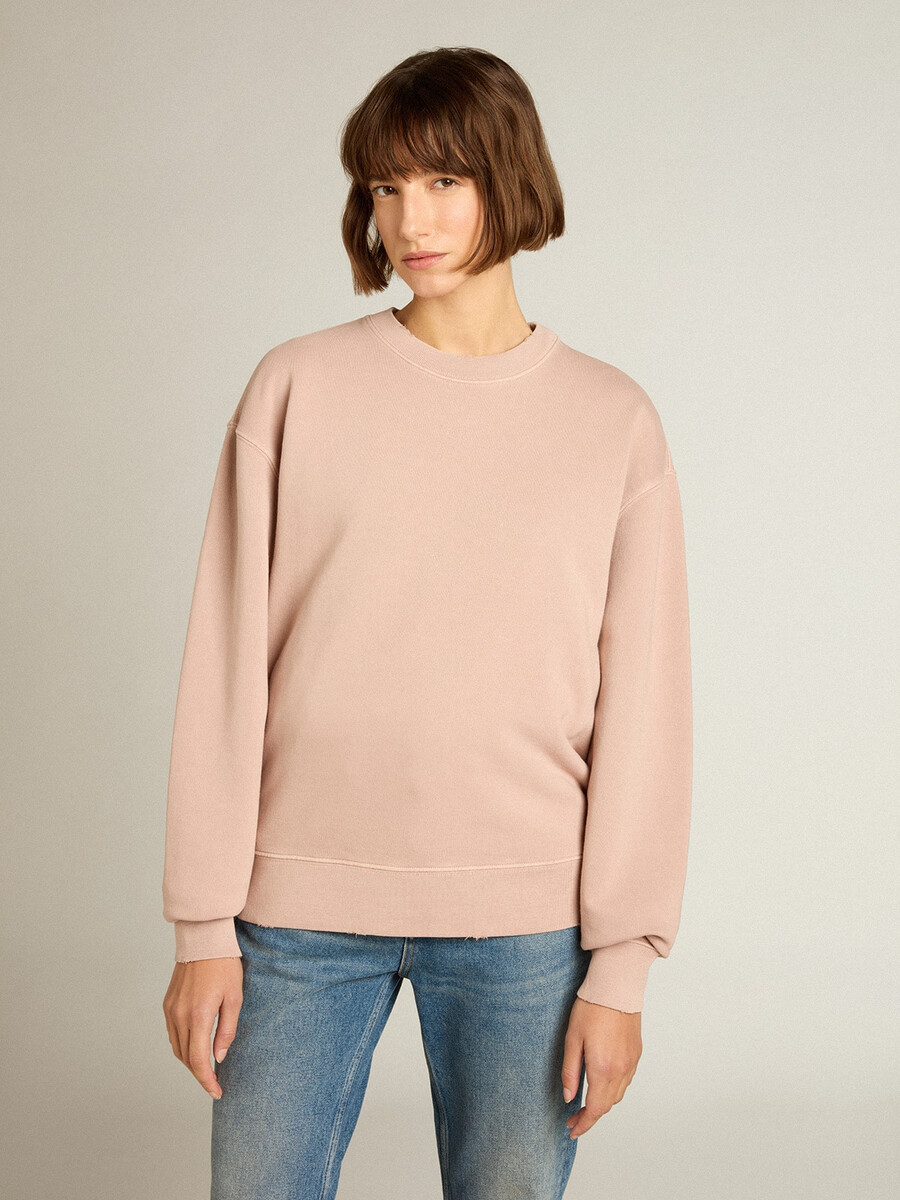 puderrosa sweatshirt mit umgekehrtem logo auf dem rücken – jersey capsule
