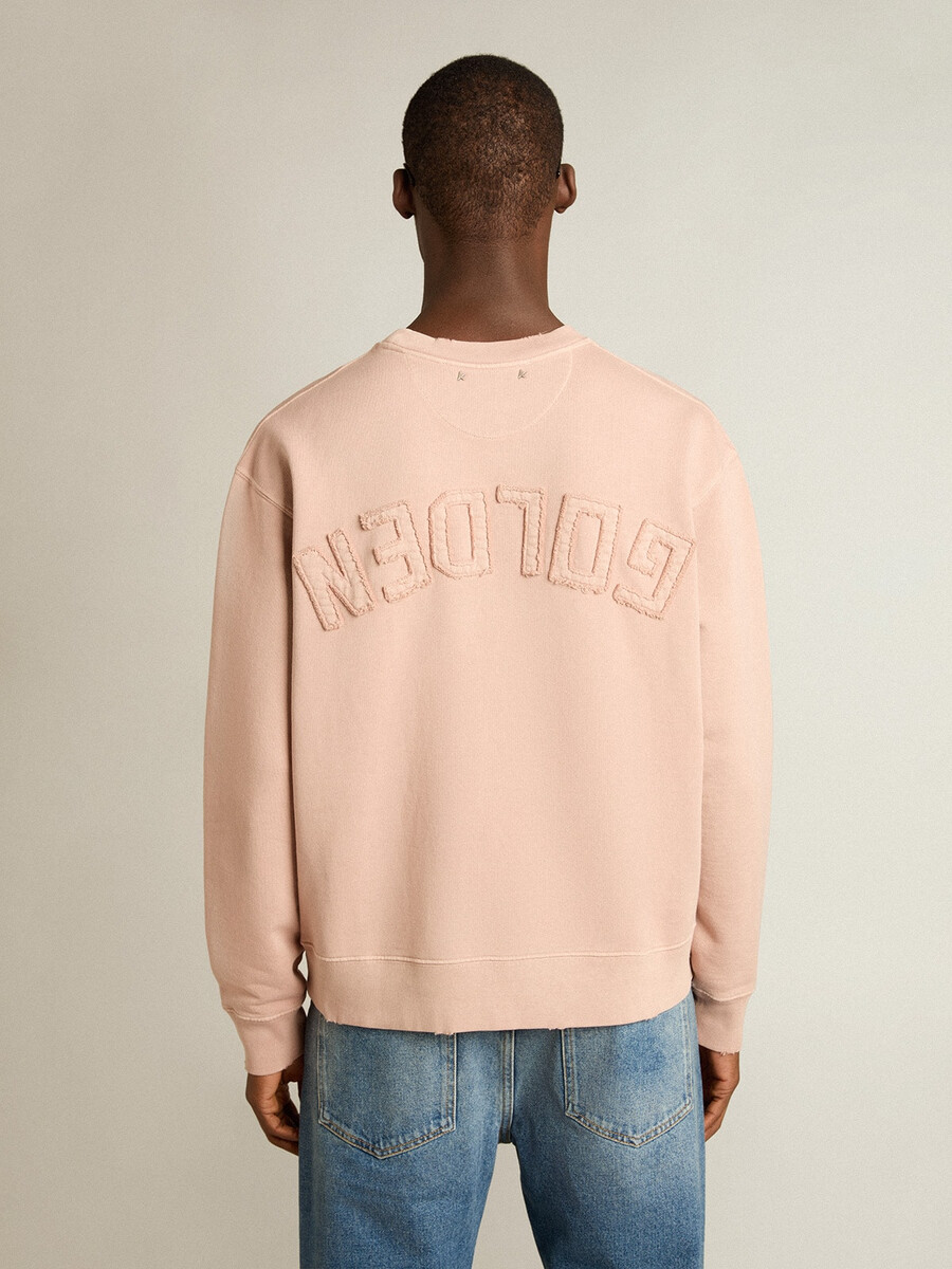 puderrosa sweatshirt mit umgekehrtem logo auf dem rücken – jersey capsule