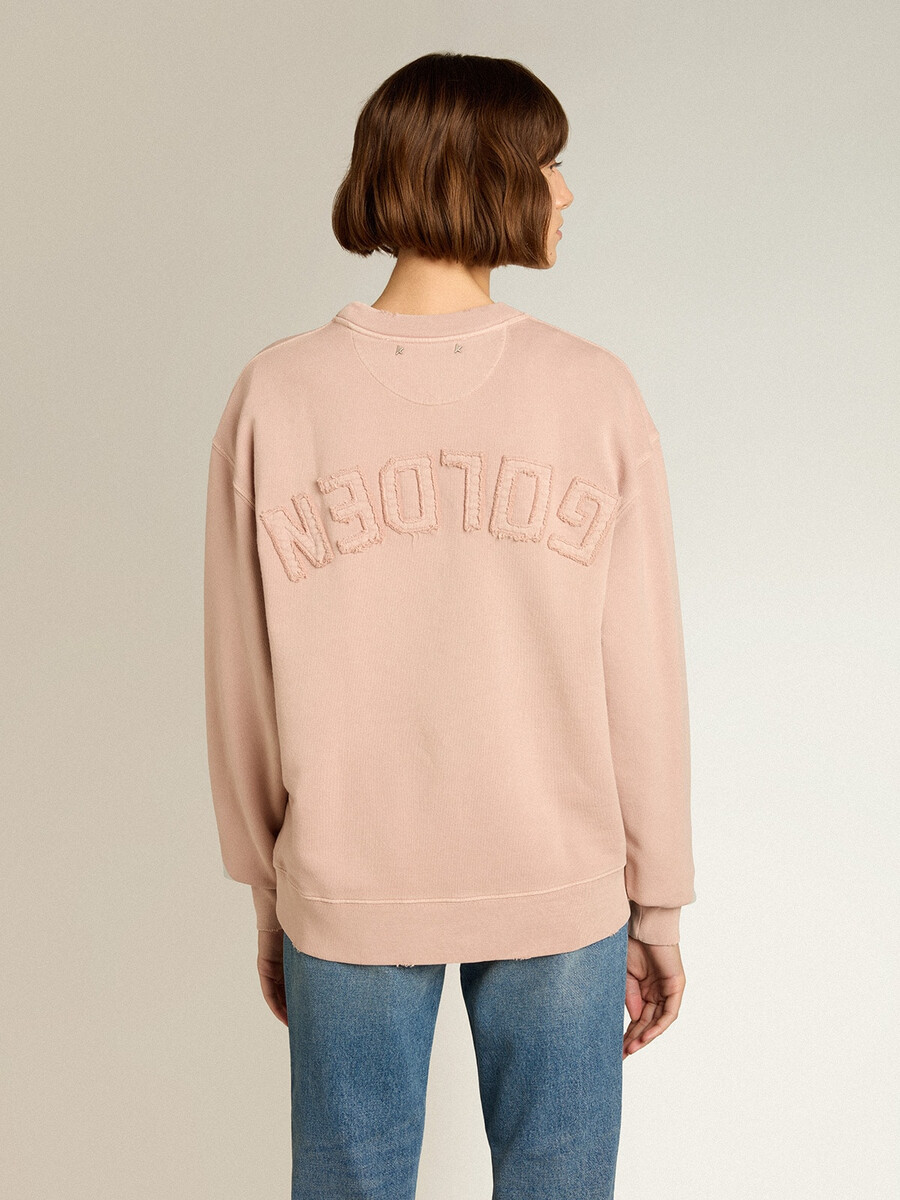 puderrosa sweatshirt mit umgekehrtem logo auf dem rücken – jersey capsule