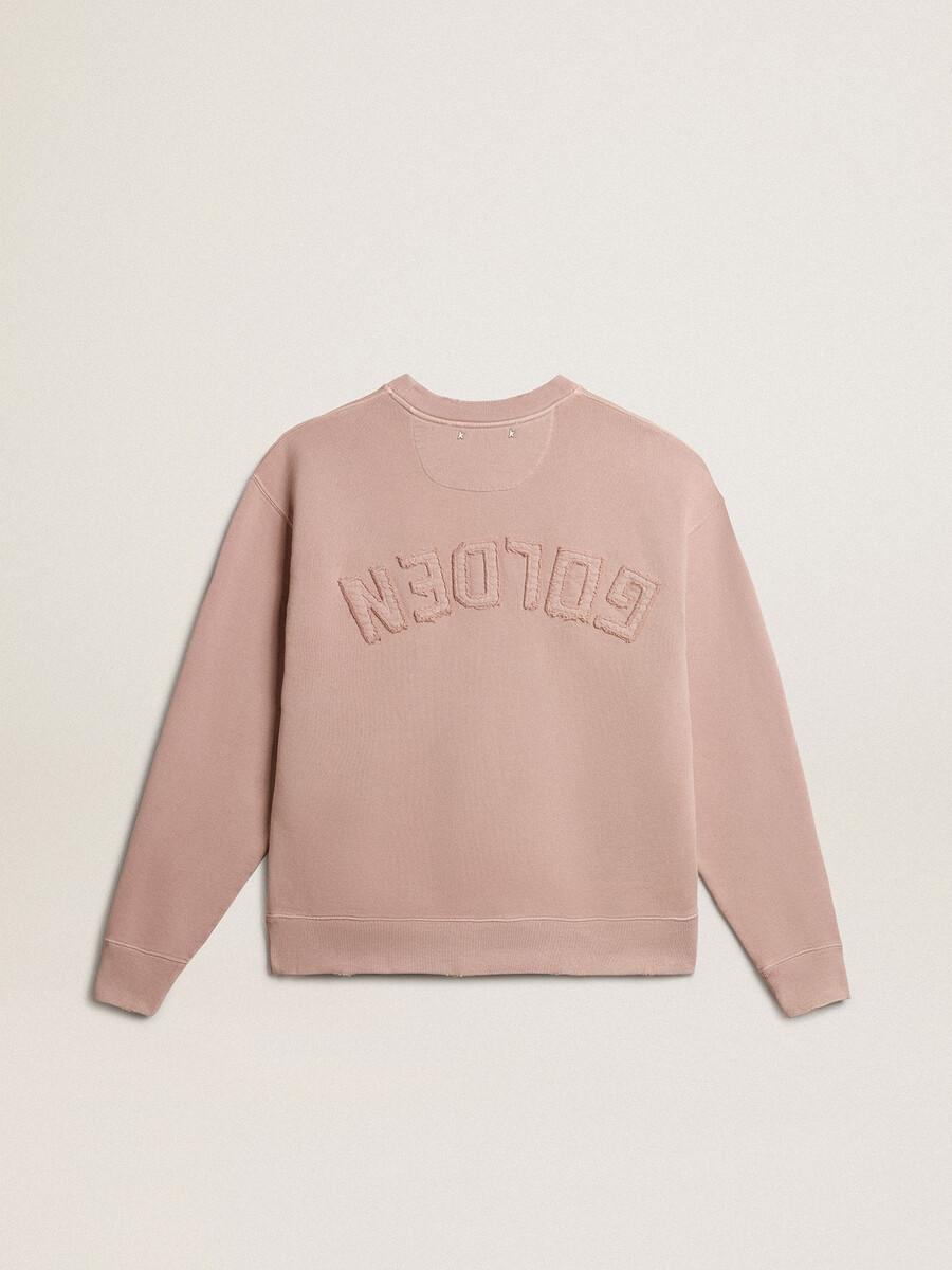 puderrosa sweatshirt mit umgekehrtem logo auf dem rücken – jersey capsule