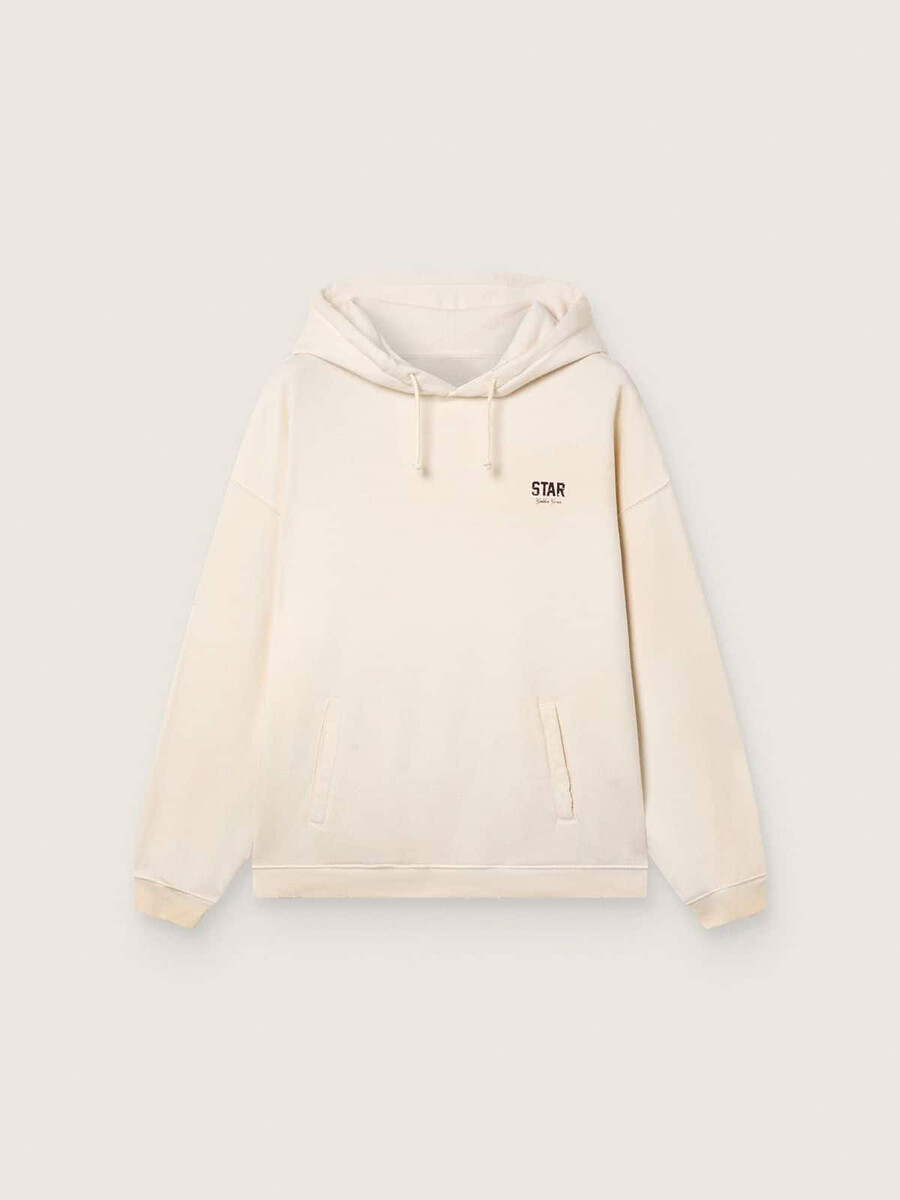unisex-kapuzenpullover mit sternenmuster aus weißer baumwolle mit logodruck
