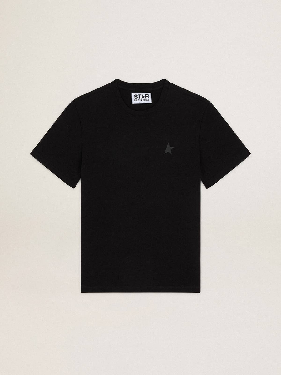 t-shirt aus der black star collection mit ton-in-ton-stern auf der vorderseite