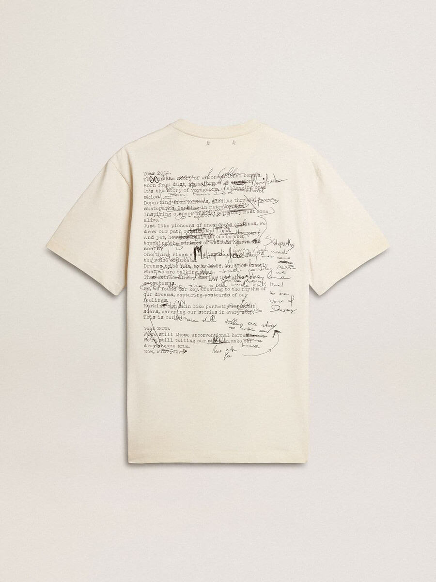 herren-t-shirt mit aufdruck auf brust und rücken im used-look