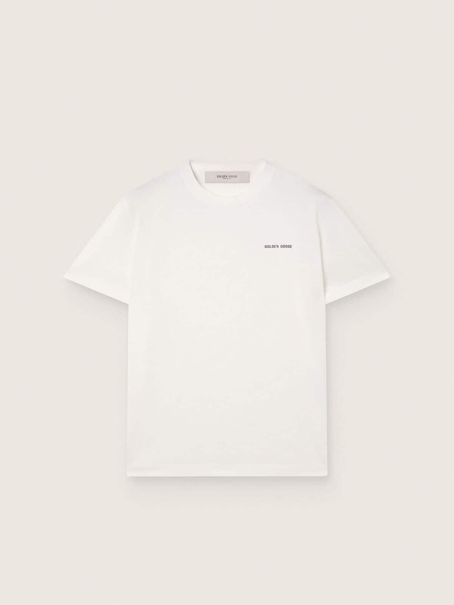 herren-t-shirt aus weißem vintage-baumwolljersey