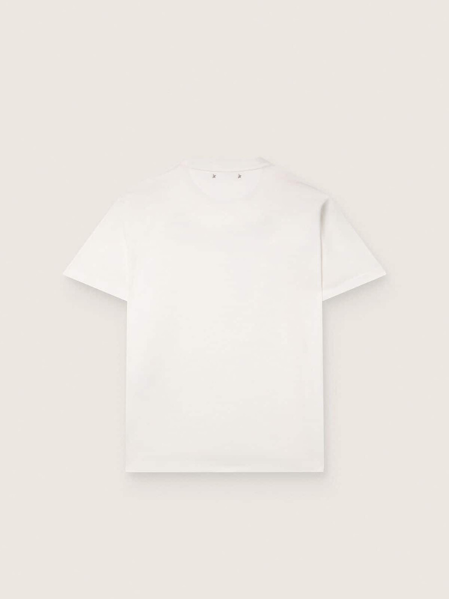 herren-t-shirt aus weißem vintage-baumwolljersey