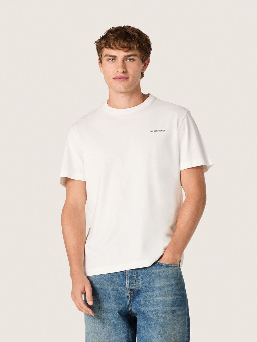 herren-t-shirt aus weißem vintage-baumwolljersey