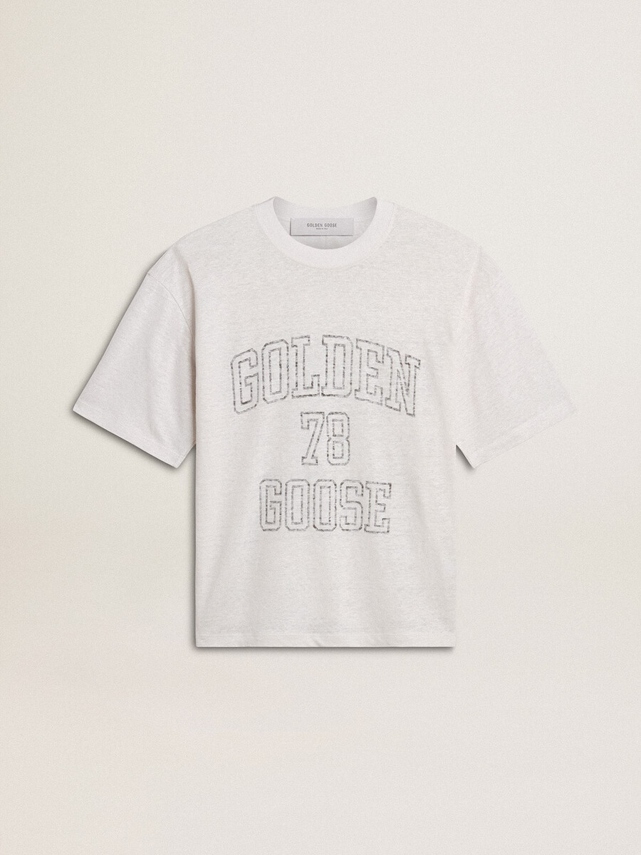 leichtes weißes leinen-t-shirt für damen mit aufdruck