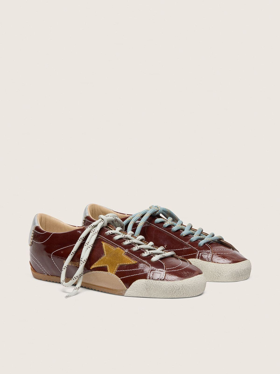 herren-sneaker true-star in burgunderrotem nappaleder mit wildlederstern und silberner nappaleder-fersenlasche