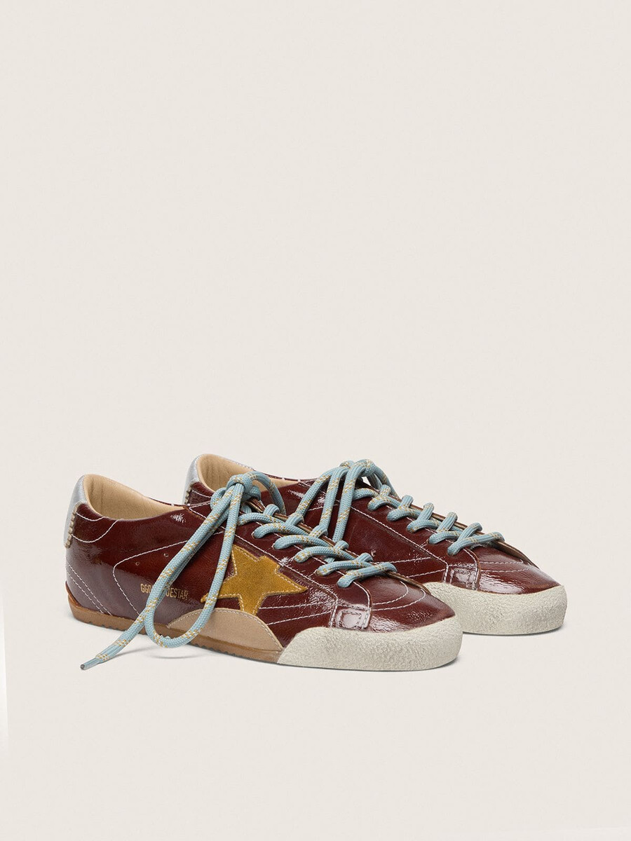 herren-sneaker true-star in burgunderrotem nappaleder mit wildlederstern und silberner nappaleder-fersenlasche