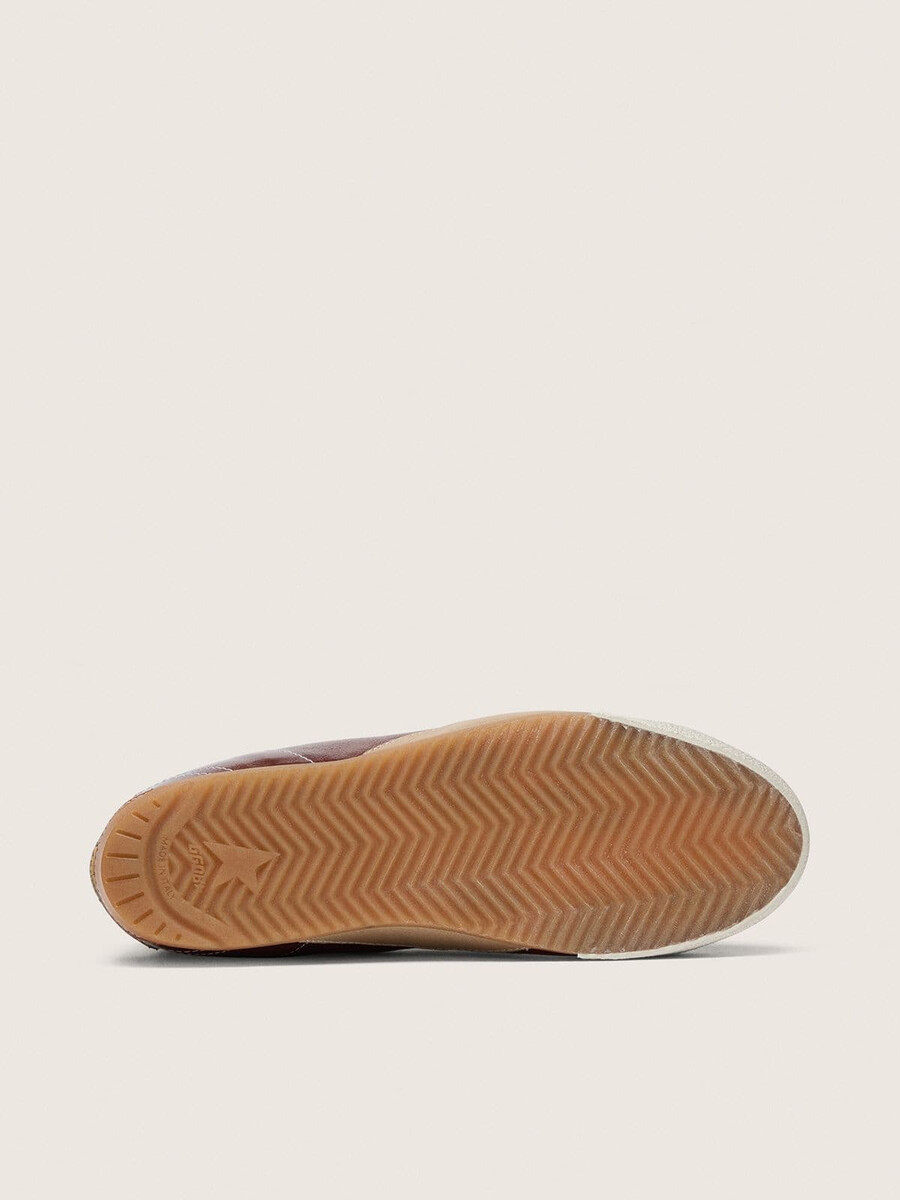herren-sneaker true-star in burgunderrotem nappaleder mit wildlederstern und silberner nappaleder-fersenlasche