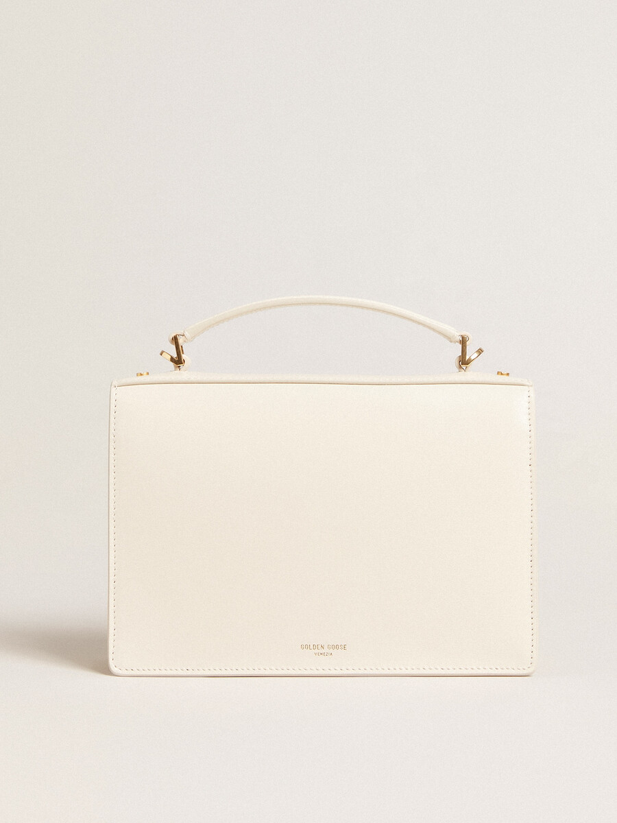 venezia tasche aus butterfarbenem gefüttertem leder mit goldenen details